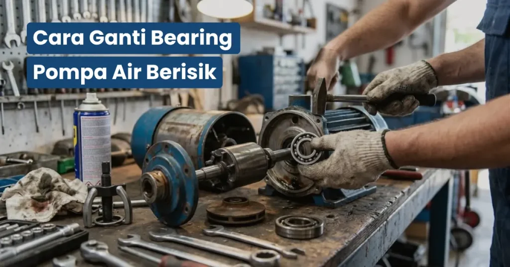 cara ganti bearing pompa air
